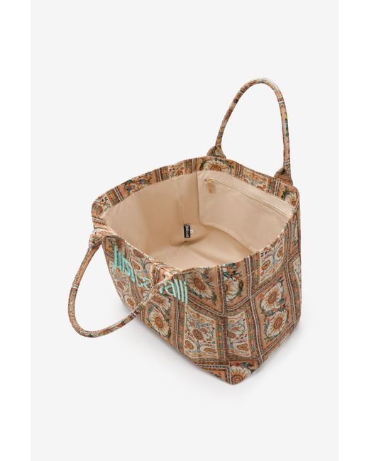 Roberto Cavalli Multicolor Shopping Bag With Persian Tarot Print