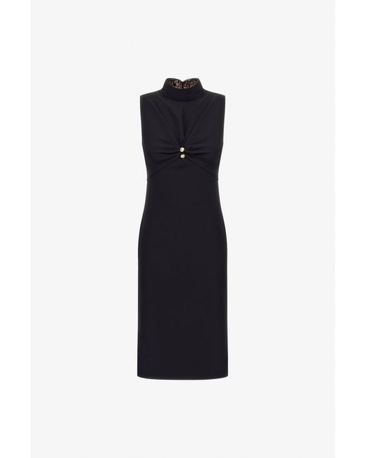 Roberto Cavalli Black Rc Logo Dress