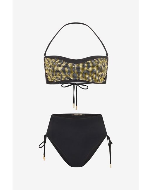 Roberto Cavalli Multicolor Bikini With Luminous Jaguar Motif