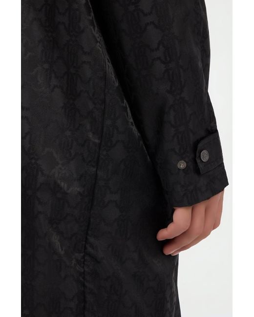 Roberto Cavalli Black Caban With Rc Monogram All Over for men