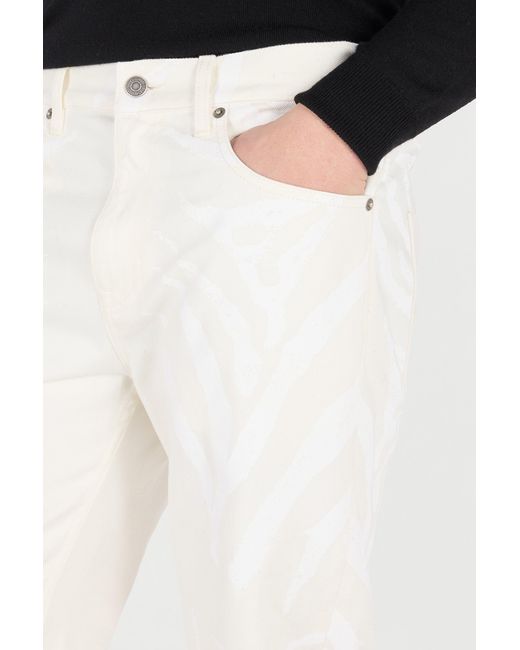 Roberto Cavalli White Printed Five-Pocket Pants for men