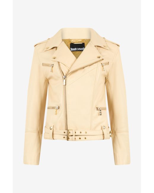 Roberto Cavalli Blue Jacket With Studded Logo