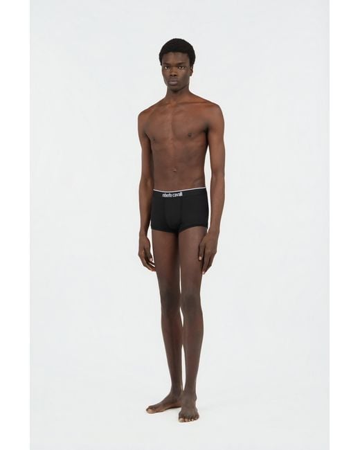 Roberto Cavalli Black Cotton Boxer Shorts Bi-Pack for men