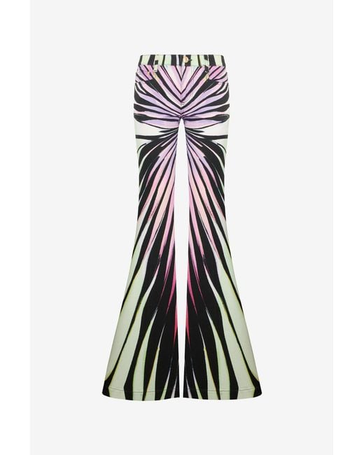 Roberto Cavalli White Ray Of Paradise Print Flared Jeans