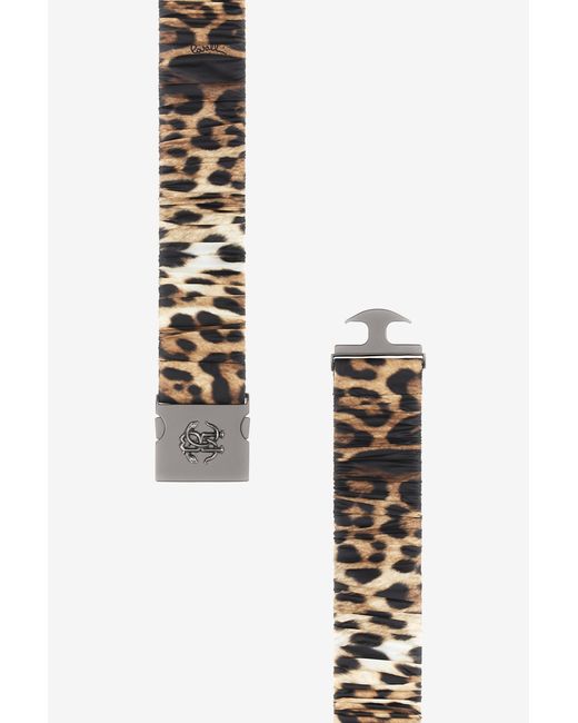 Roberto Cavalli Multicolor Belt With Leopard Print