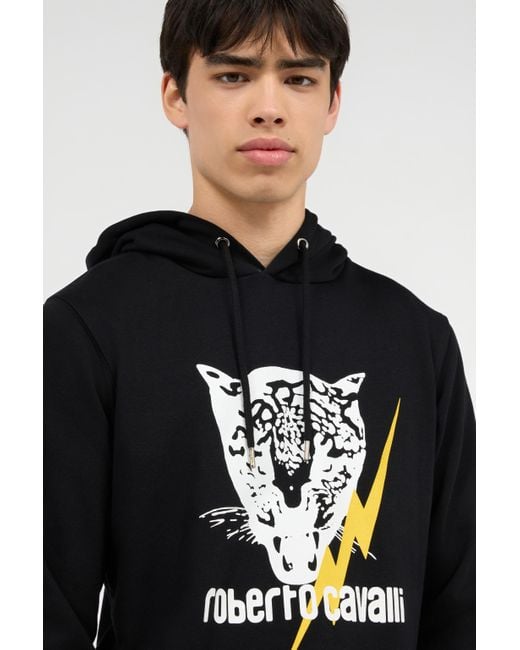 Sweatshirt With Jaguar And Lightning Roberto Cavalli de hombre de color Black