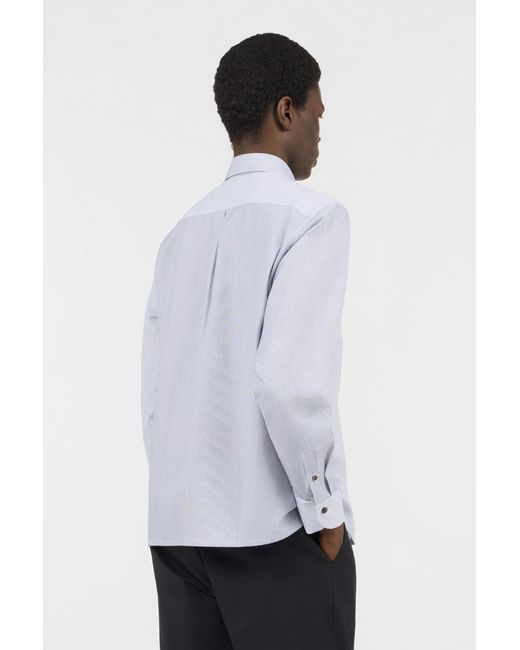 Roberto Cavalli Blue Striped Shirt With Monogram Rc for men