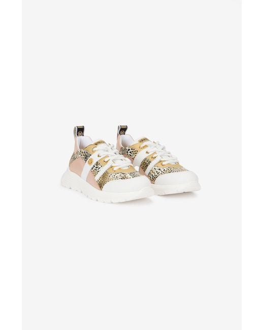Roberto Cavalli Multicolor And Jaguar Sneakers With Logo