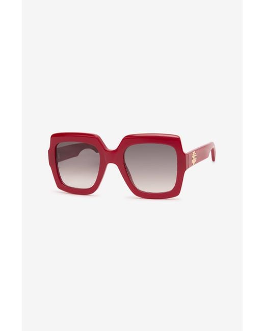 Occhiali Da Sole Squadrati Monogram Rc di Roberto Cavalli in Red