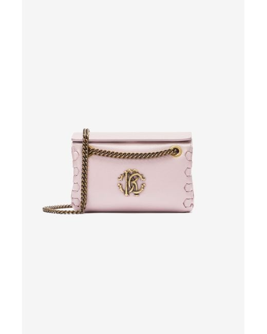 Roberto Cavalli Pink Shoulder Bag With Monogram Rc