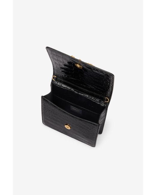 Roberto Cavalli Black Kleine Roar Bag Mit Schmucktigern