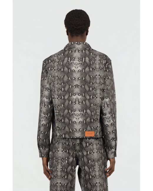Roberto Cavalli Denim-Jacke Mit Python-Print in Black für Herren