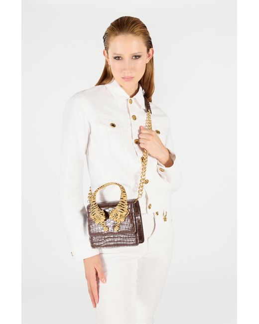 Roberto Cavalli Brown Medium Roar Bag