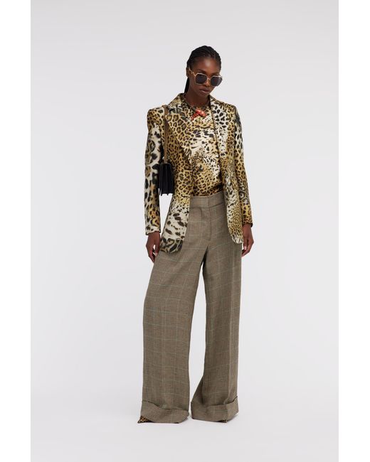 Roberto Cavalli Brown Jaguar Skin Print T-Shirt
