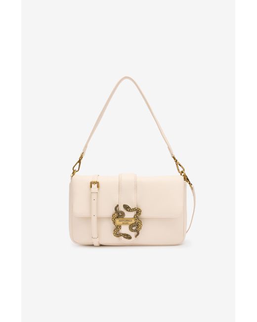 Roberto Cavalli White Bag With Mirror Snake