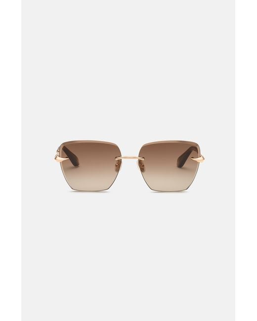 NWT Roberto Cavalli Gold Rimless Sunglasses Roberto Cavalli SRC043-0300 Cateye Rimless Sunglasses in  main image 2