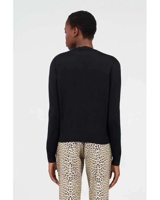 Roberto Cavalli Black Wool Cardigan