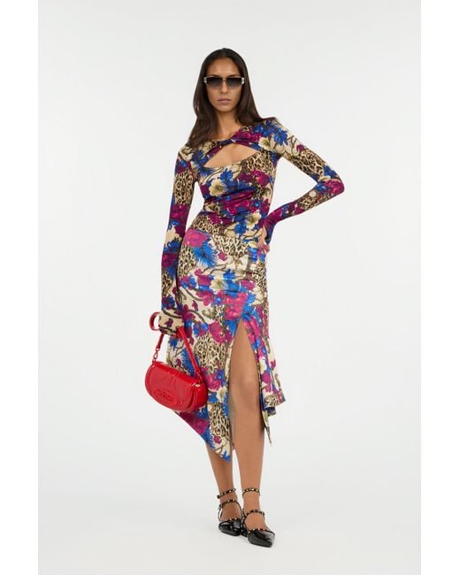 T-Shirt Imprimé Flower Leopard Roberto Cavalli en coloris Blue