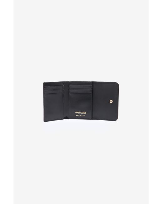 Roberto Cavalli Pink Snake Scale-Effect Metallic Wallet