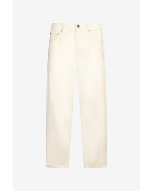 Roberto Cavalli White Cream Five Pocket Jeans for men