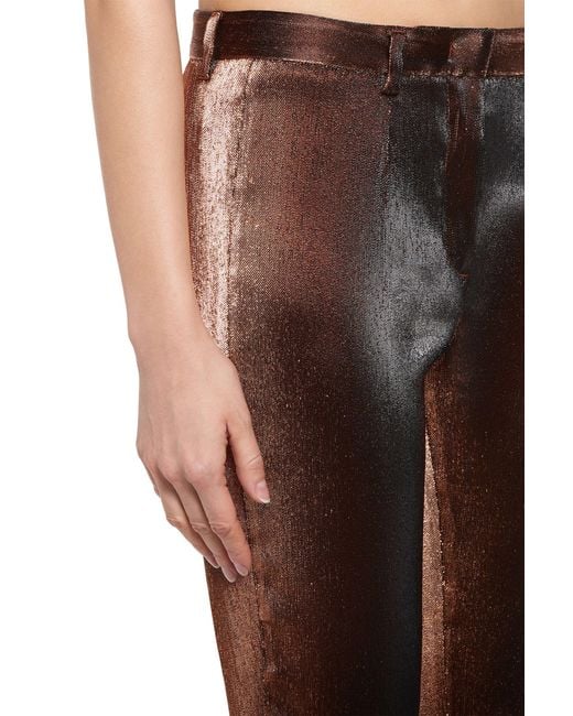 Roberto Cavalli Red Metallic Stretch Lurex Solid Trousers