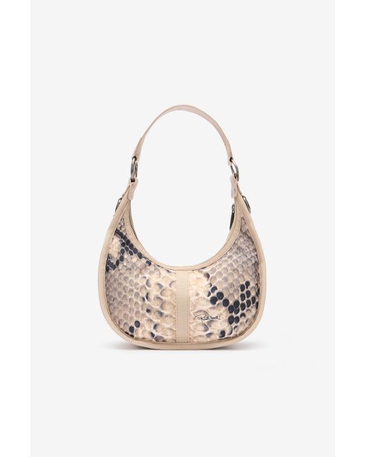 Roberto Cavalli White Small Bologna Bag With Print