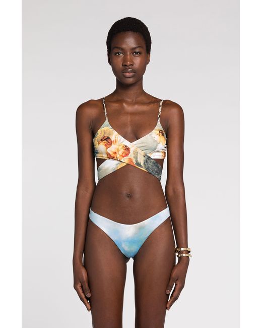 Roberto Cavalli Blue Reversible Bikini Bottoms