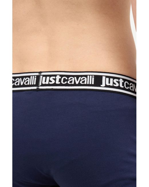 Roberto Cavalli Blue Boxers With Branded Band for men