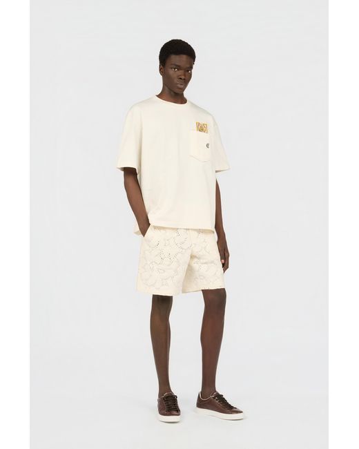 Roberto Cavalli White Ivory Bermuda Shorts for men
