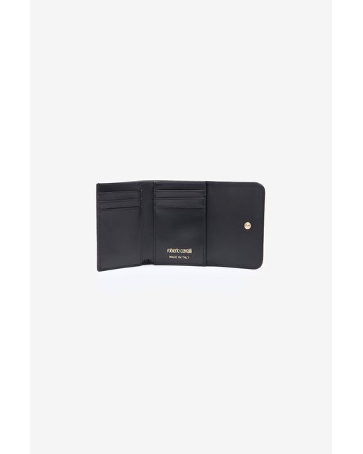 Roberto Cavalli Pink Snake Scale-Effect Metallic Wallet