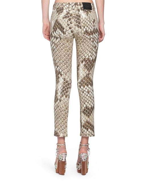 Roberto Cavalli Natural Python Print Jeans