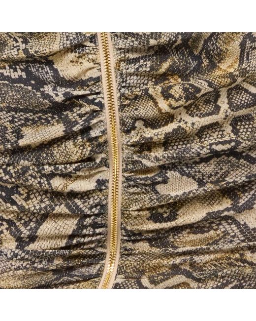 Roberto Cavalli Multicolor Mini Dress With Zipper And Python Print