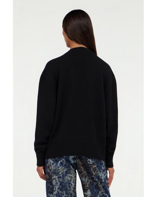 Roberto Cavalli Black Cardigan With Monogram Mirror Snake