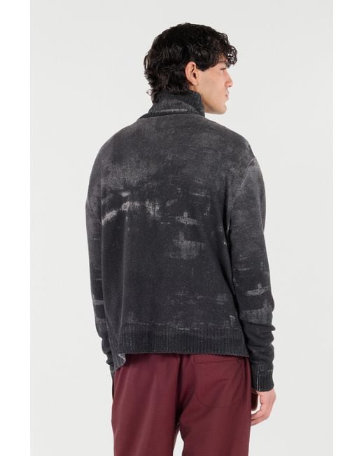 Roberto Cavalli Gray Turtle-Neck Wool Sweater for men