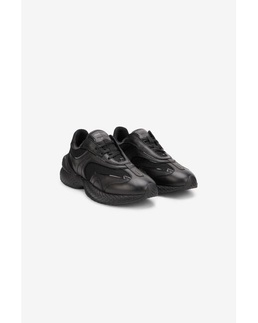 Roberto Cavalli Black Chunky Leather Sneakers for men