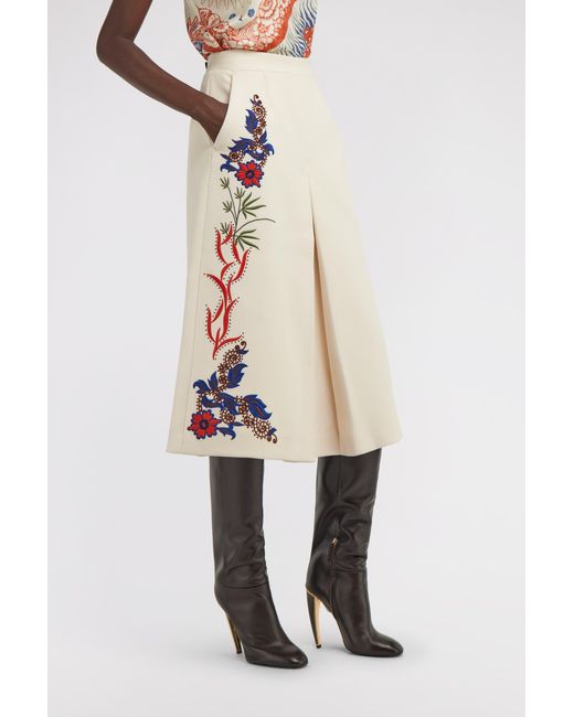 Roberto Cavalli White Printed Skirt