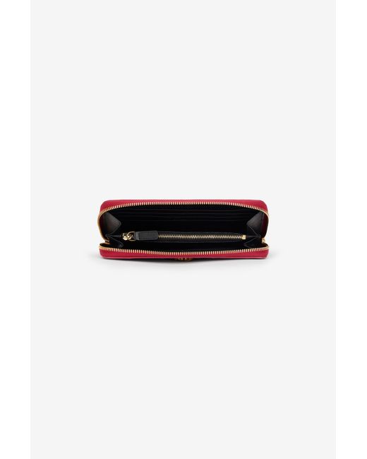 Roberto Cavalli Red Crocodile Effect Zip-Around Wallet