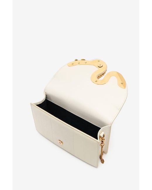 Roberto Cavalli Natural Bag With Snake And Scale Motif