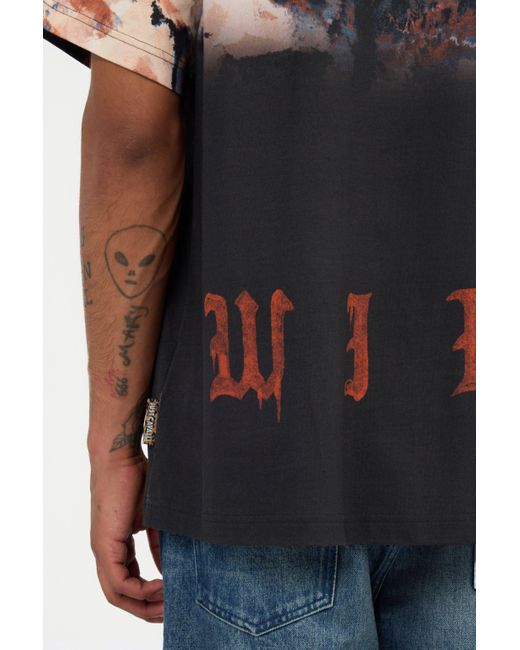 Roberto Cavalli Red Rusty Stain Print T-Shirt for men