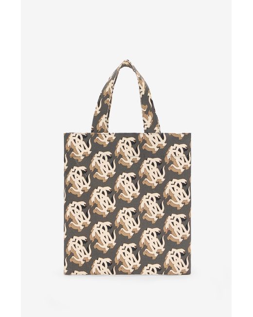 Roberto Cavalli Multicolor Shopper Bag With Mirror Snake Monogram