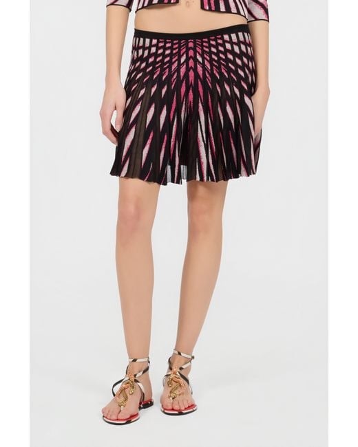 Roberto Cavalli Red Ray Of Paradise Print Mini Skirt