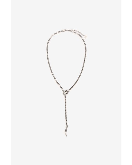 Roberto Cavalli Blue Snake And Fang Necklace for men