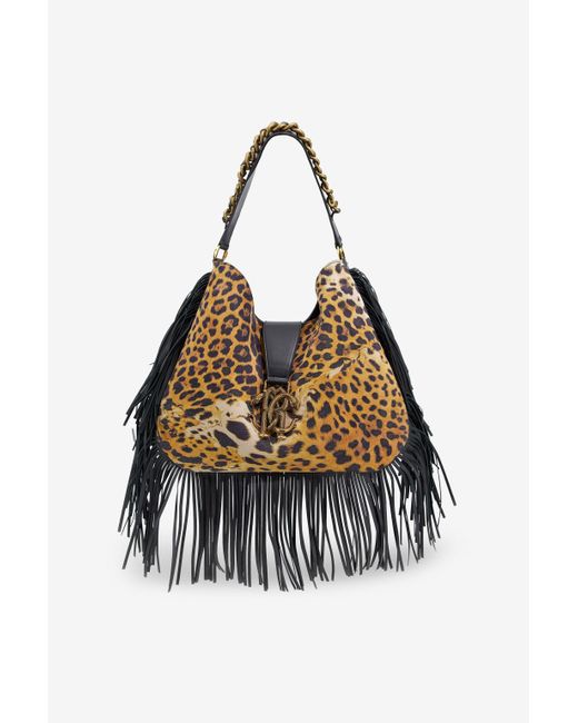Roberto Cavalli Shoulder Bag With Monogram Rc And Fringes | Lyst