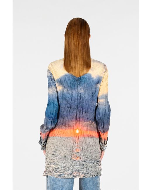 Roberto Cavalli Blue Kleid Mit Sunrise-Print