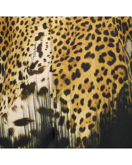 Roberto Cavalli Multicolor Jaguar Skin Print Shirt for men