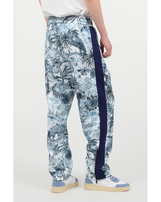 Roberto Cavalli Blue Sports Pants With All-Over Print for men