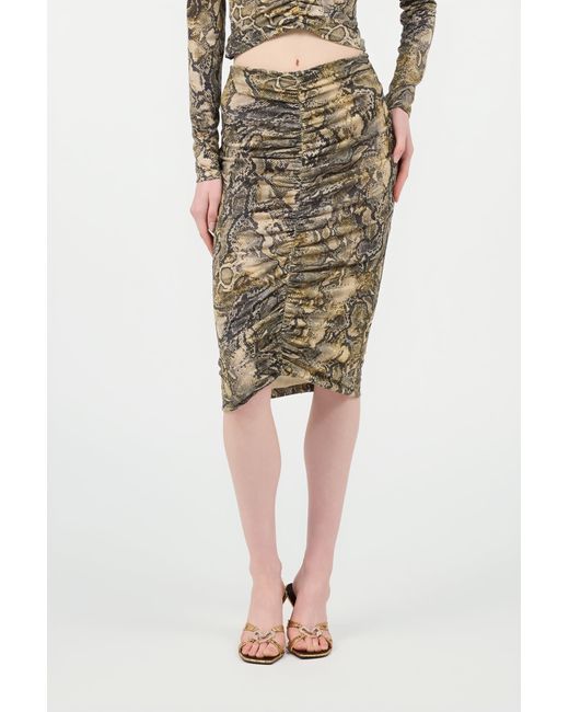 Roberto Cavalli Multicolor Skirt With Python Print