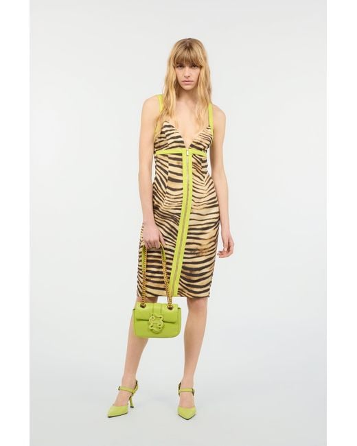 Roberto Cavalli Metallic Short Dress With Tiger Skin Print