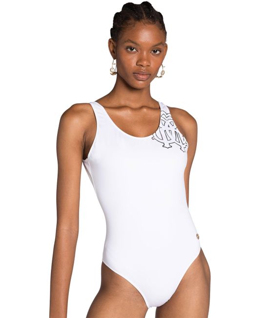Maillot De Bain Avec Monogram Rc Roberto Cavalli en coloris White