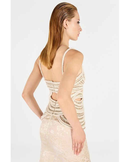 Robe Longue Imprimé Wall Roberto Cavalli en coloris White
